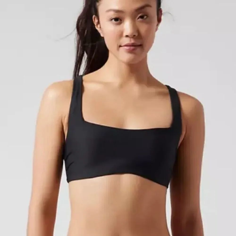 Athleta Square Neck Bikini Top Black size 32 B/C